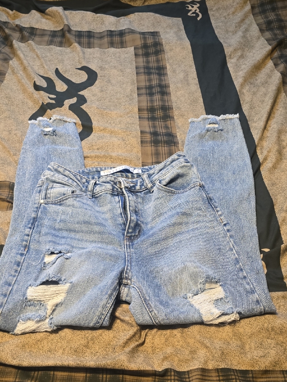 Distressed Light Blue Women's Jeans New Size 3 Waist 24 To 26 Brand New Still